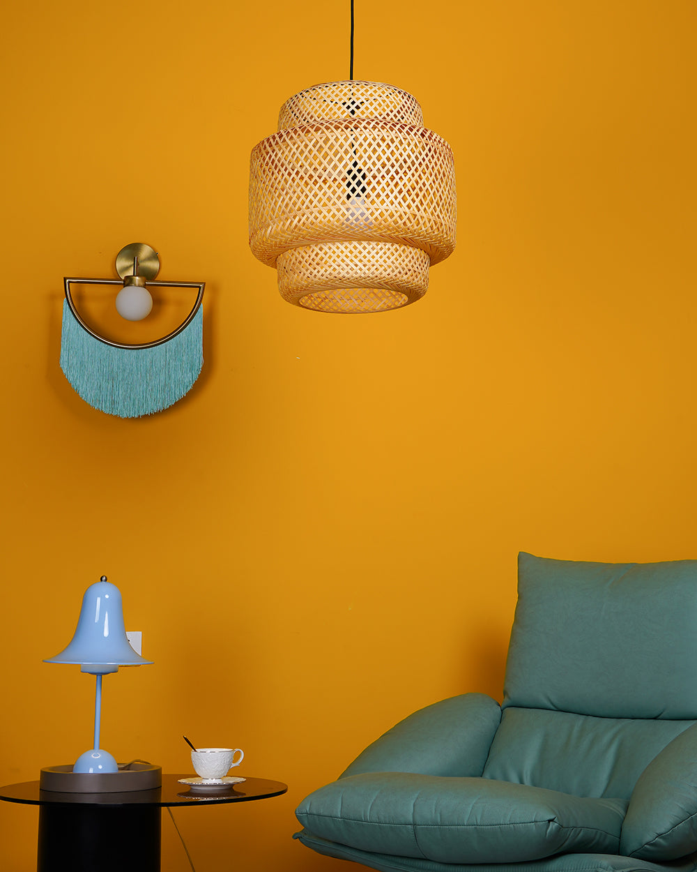 Pendelleuchte aus Bambus