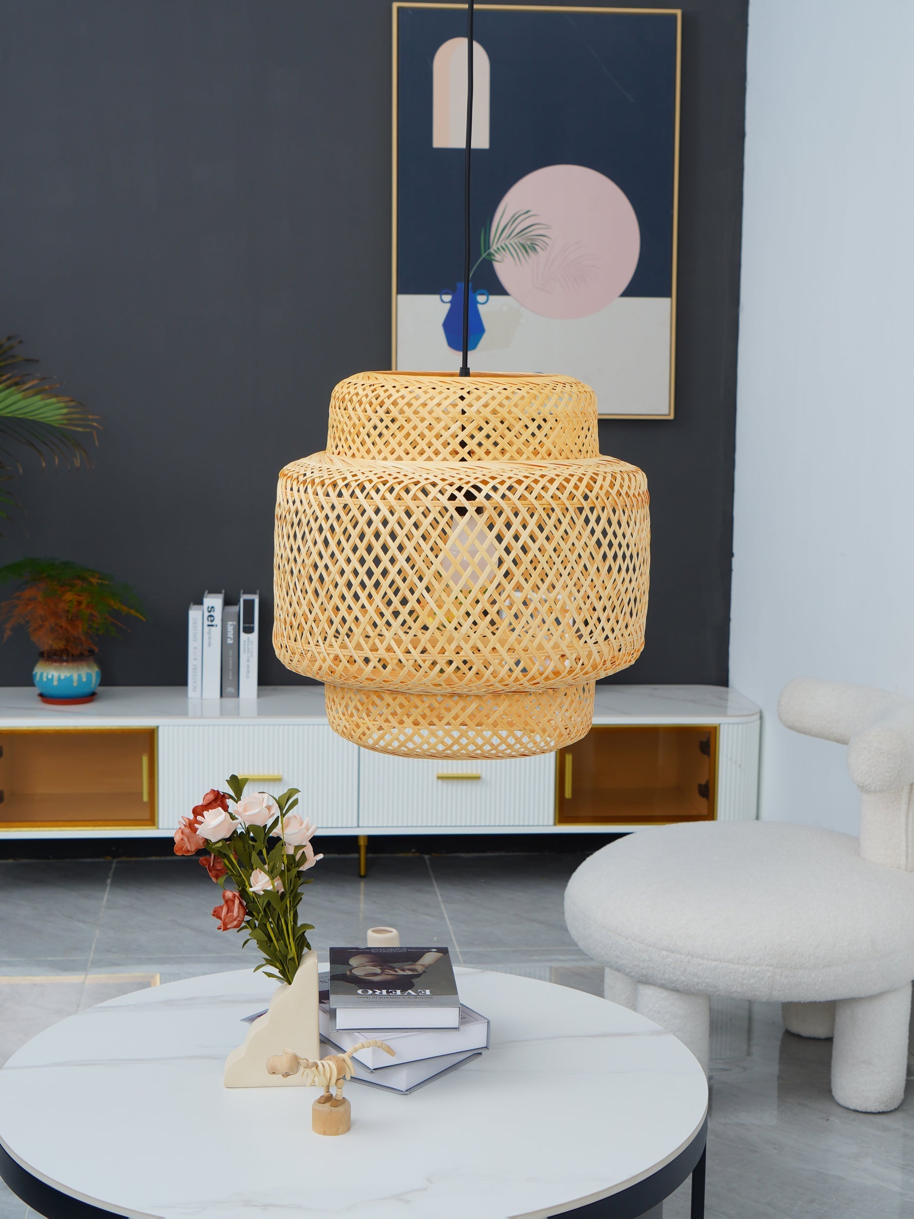 Pendelleuchte aus Bambus