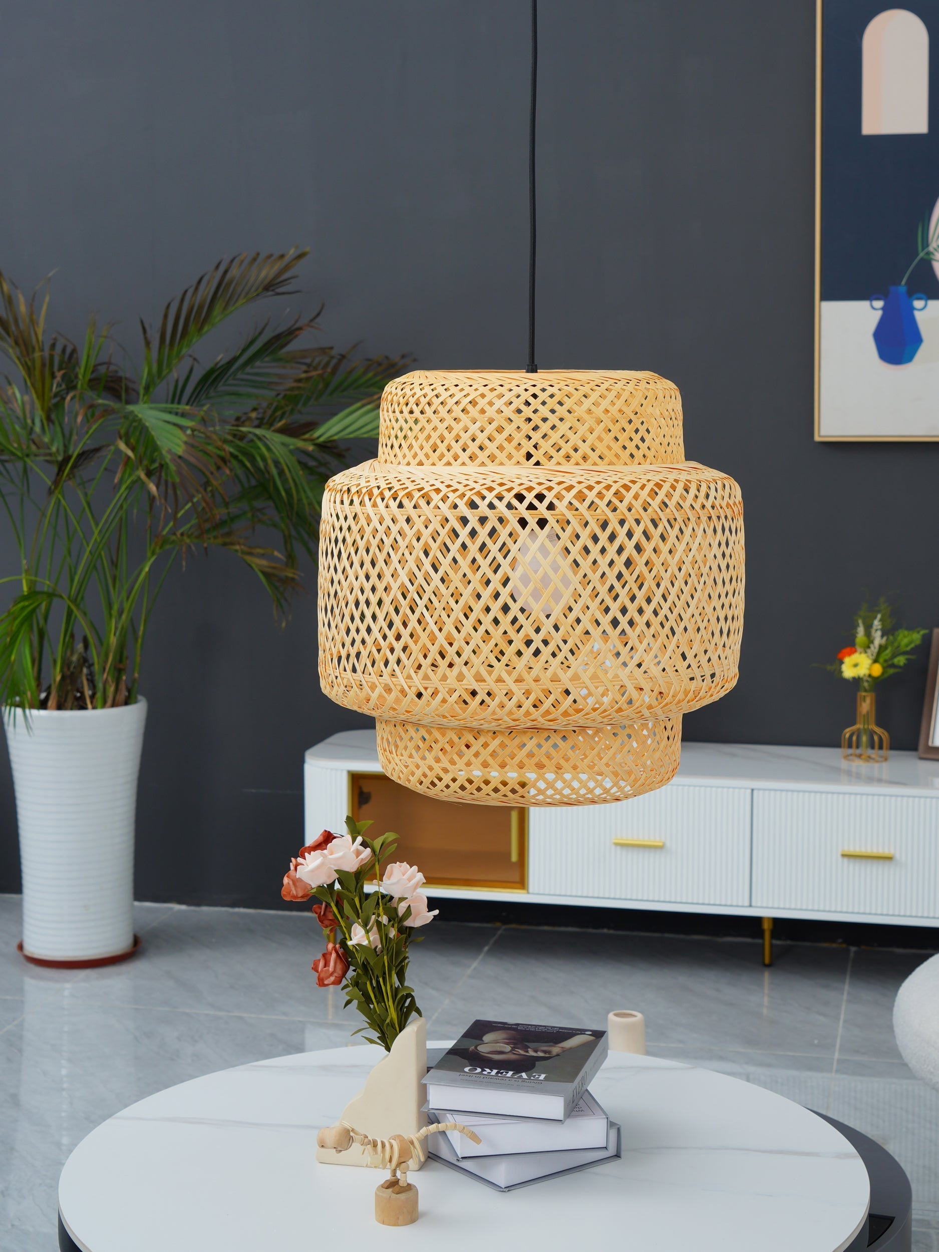 Pendelleuchte aus Bambus