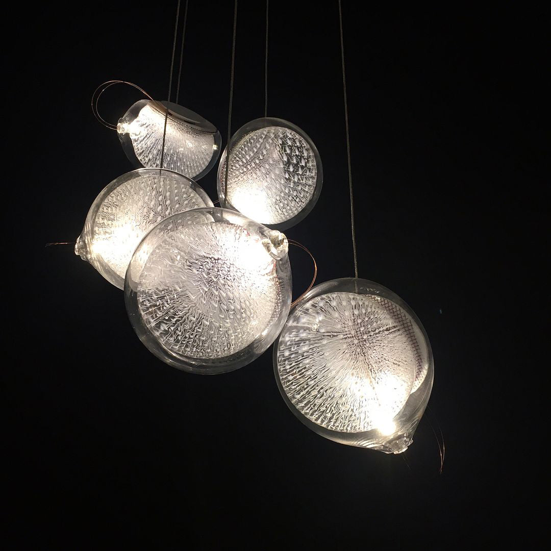 White and Clear Glass Pendant Light