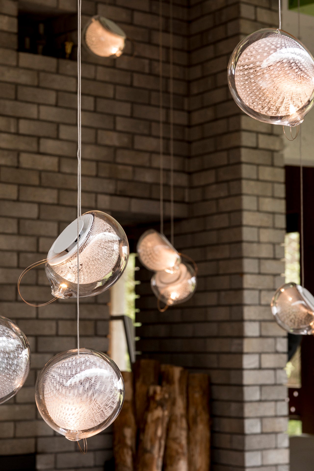 White and Clear Glass Pendant Light