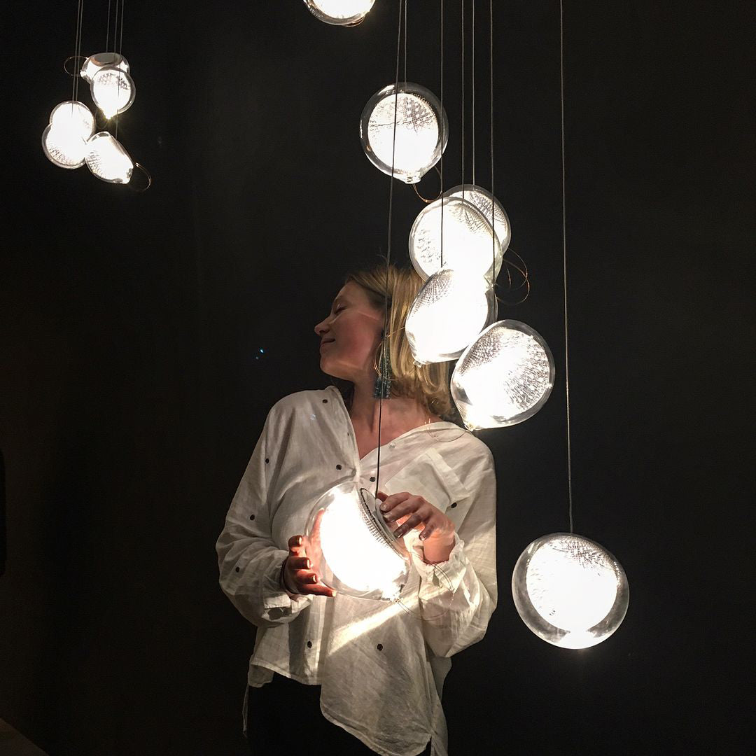 White and Clear Glass Pendant Light