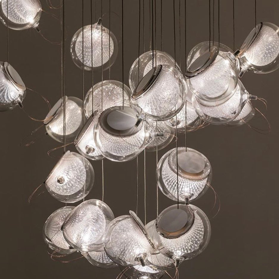 White and Clear Glass Pendant Light