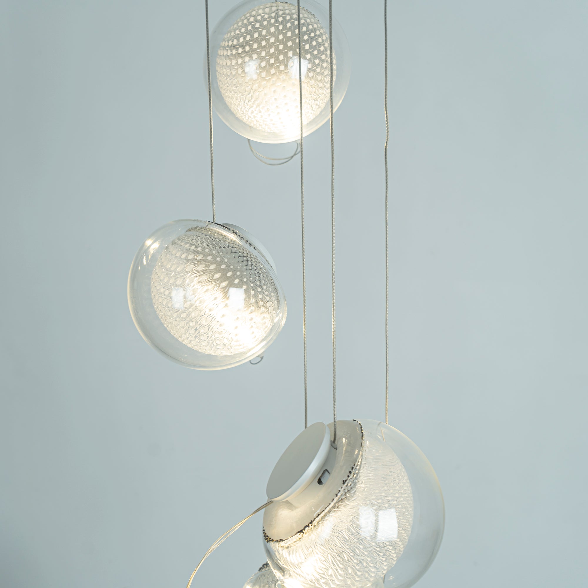 White and Clear Glass Pendant Light