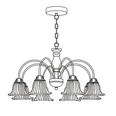 8 heads Dia 90cm x H 65cm / ∅ 35.4″ x H 25.5″