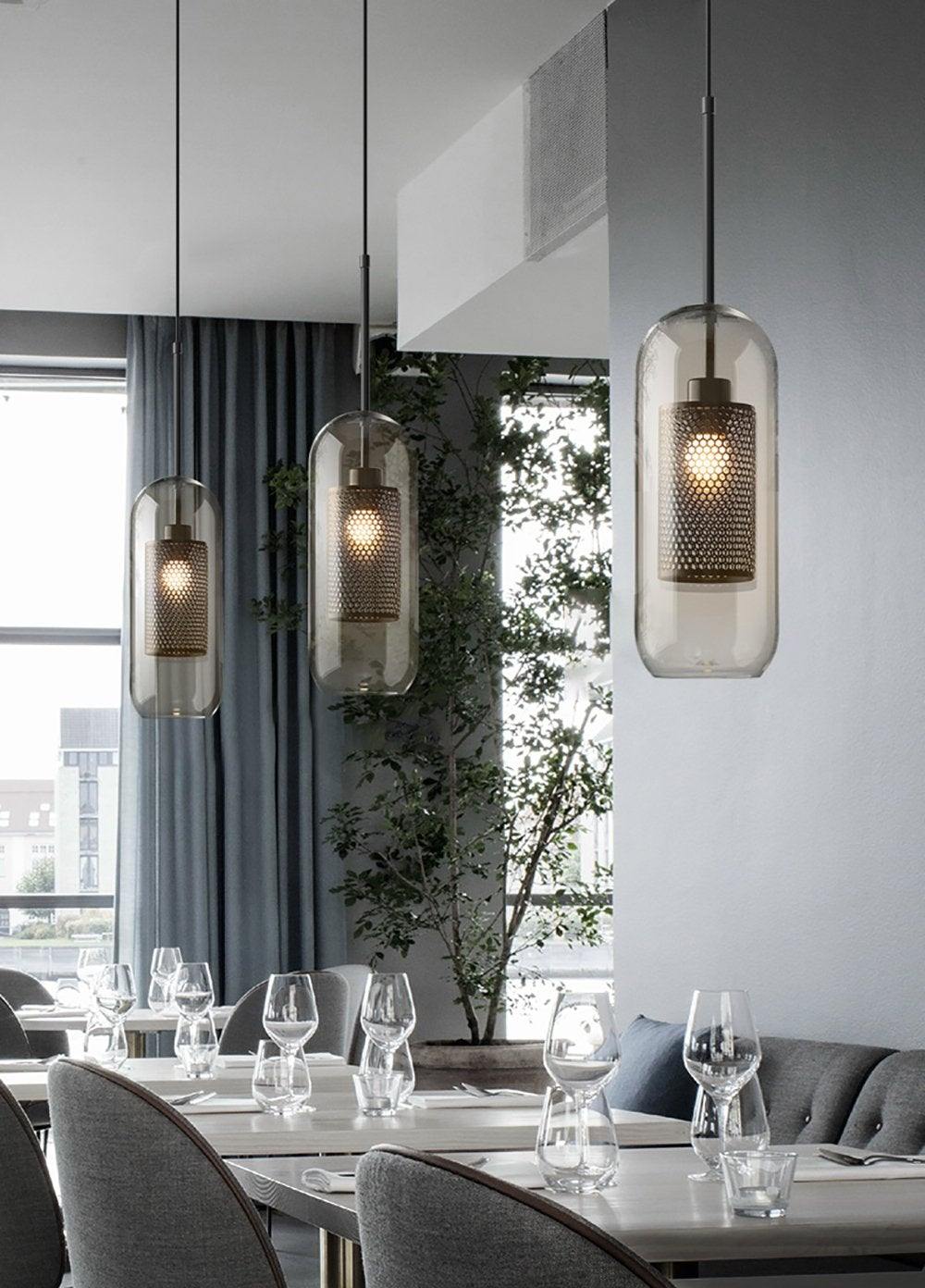 Lampe à suspension en verre Chiswick