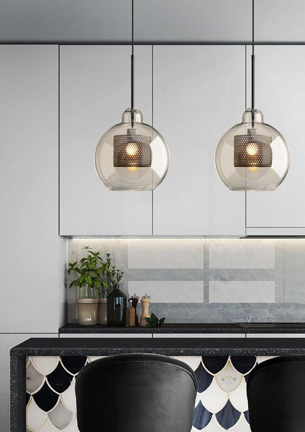 Lampe à suspension en verre Chiswick