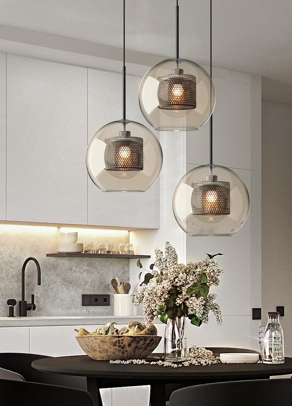 Lampe à suspension en verre Chiswick