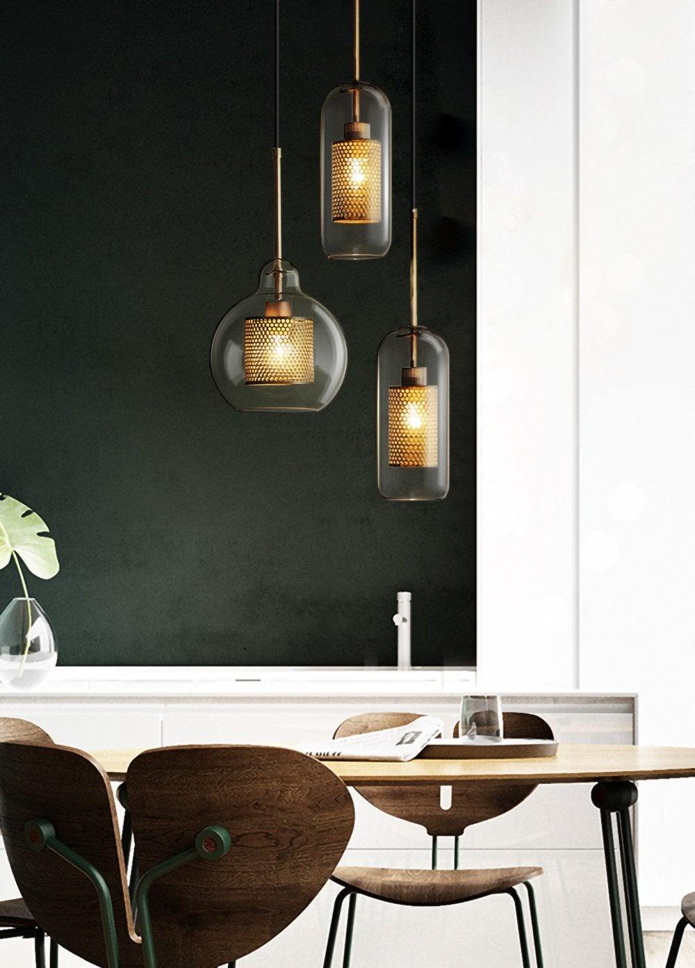 Lampe à suspension en verre Chiswick