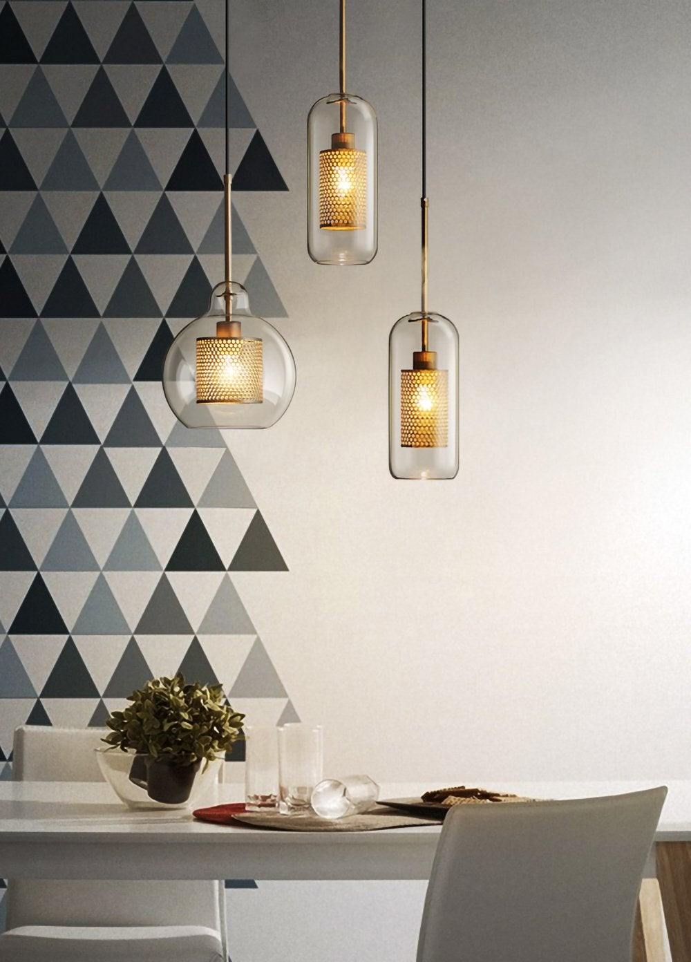 Lampe à suspension en verre Chiswick