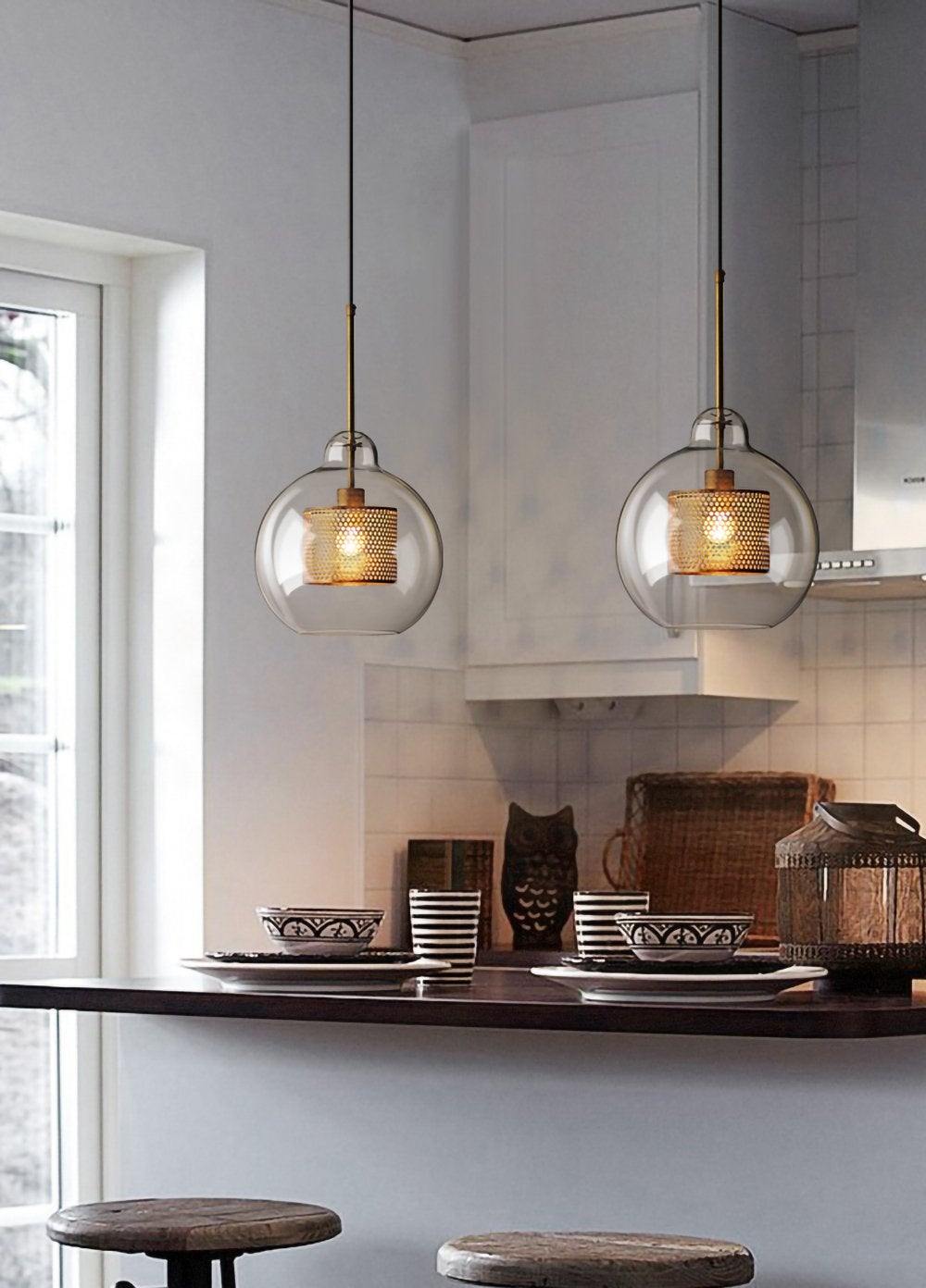 Lampe à suspension en verre Chiswick