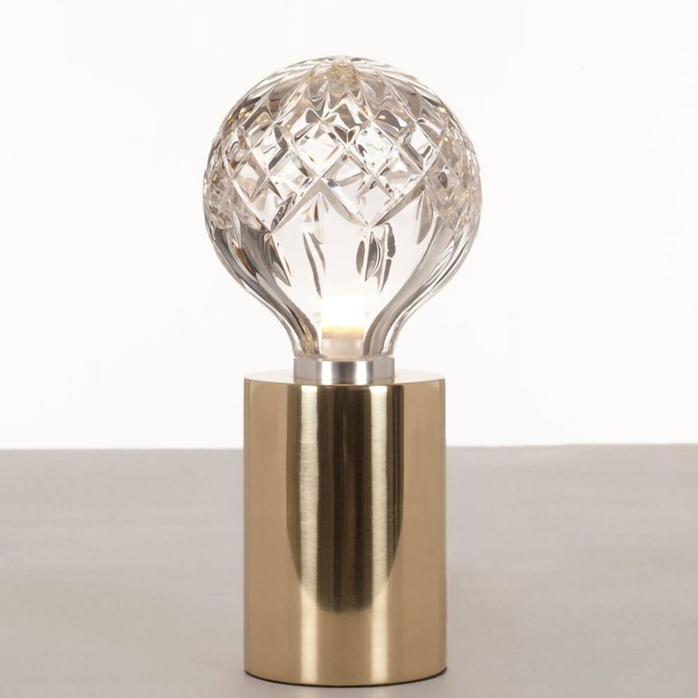 Lámpara de mesa con bombilla de cristal
