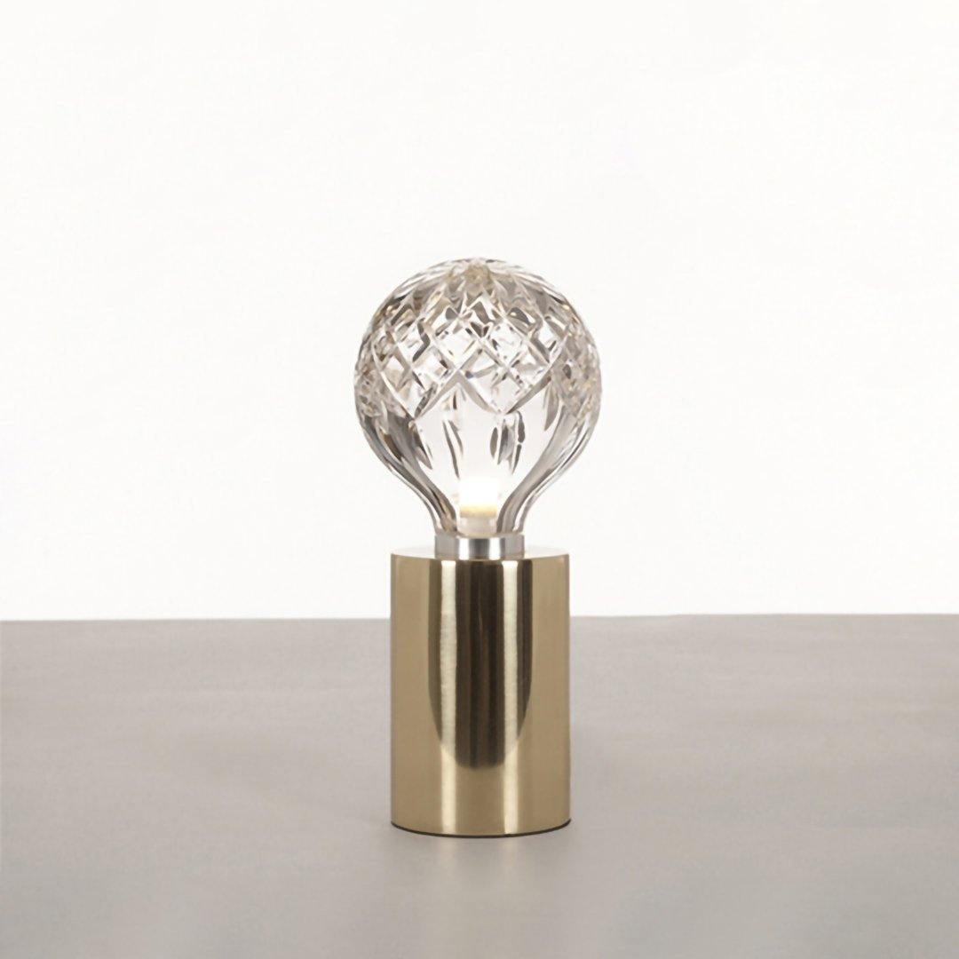 Lámpara de mesa con bombilla de cristal