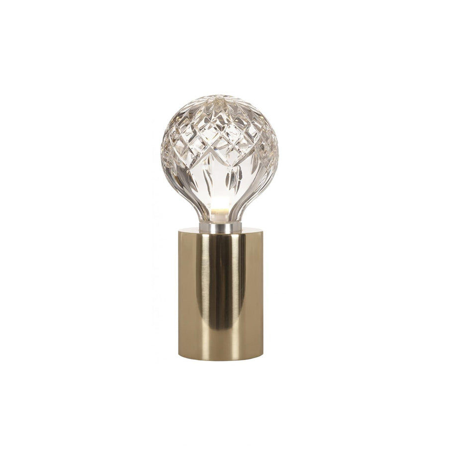 Lámpara de mesa con bombilla de cristal