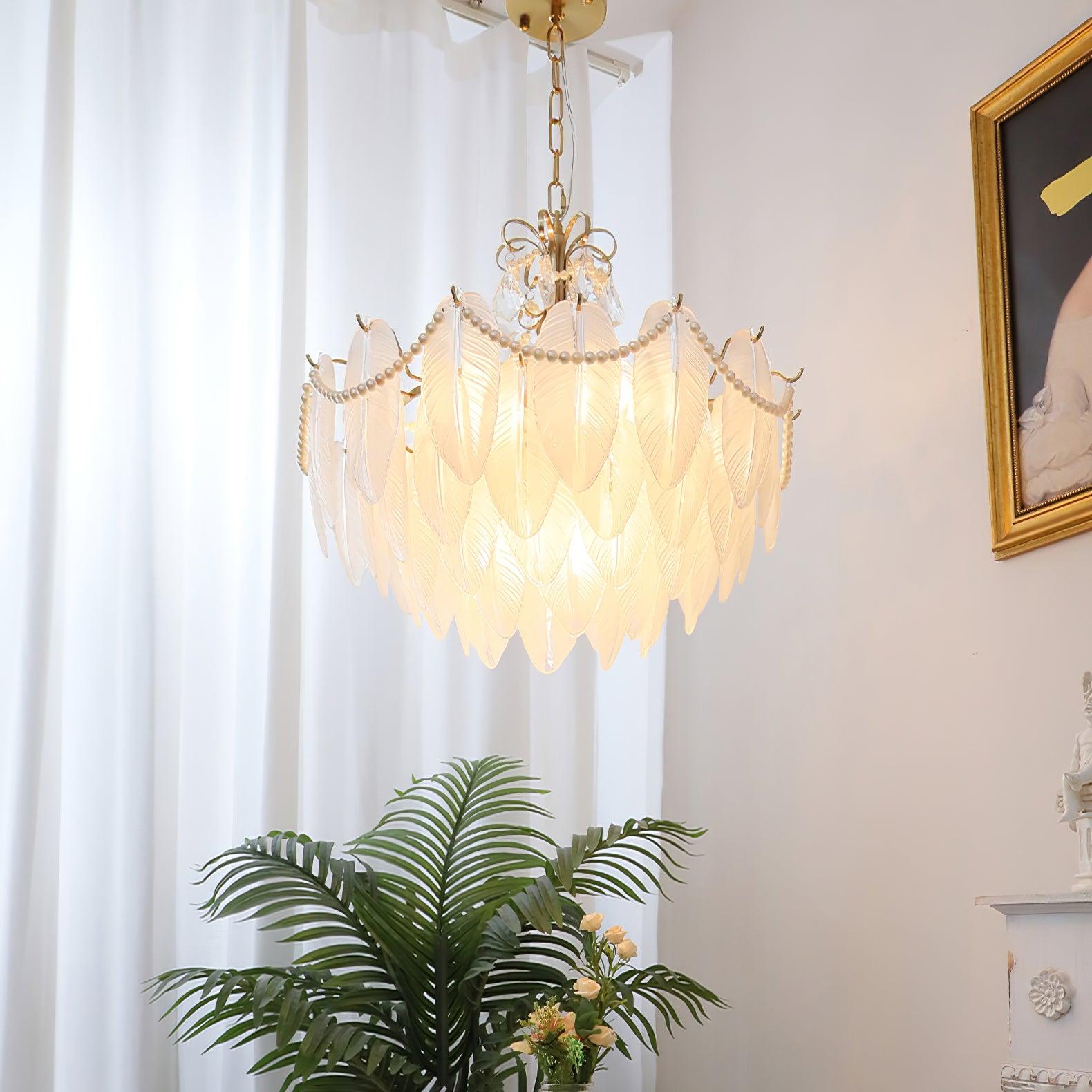 Angel Glass Feather Chandelier - Decormote