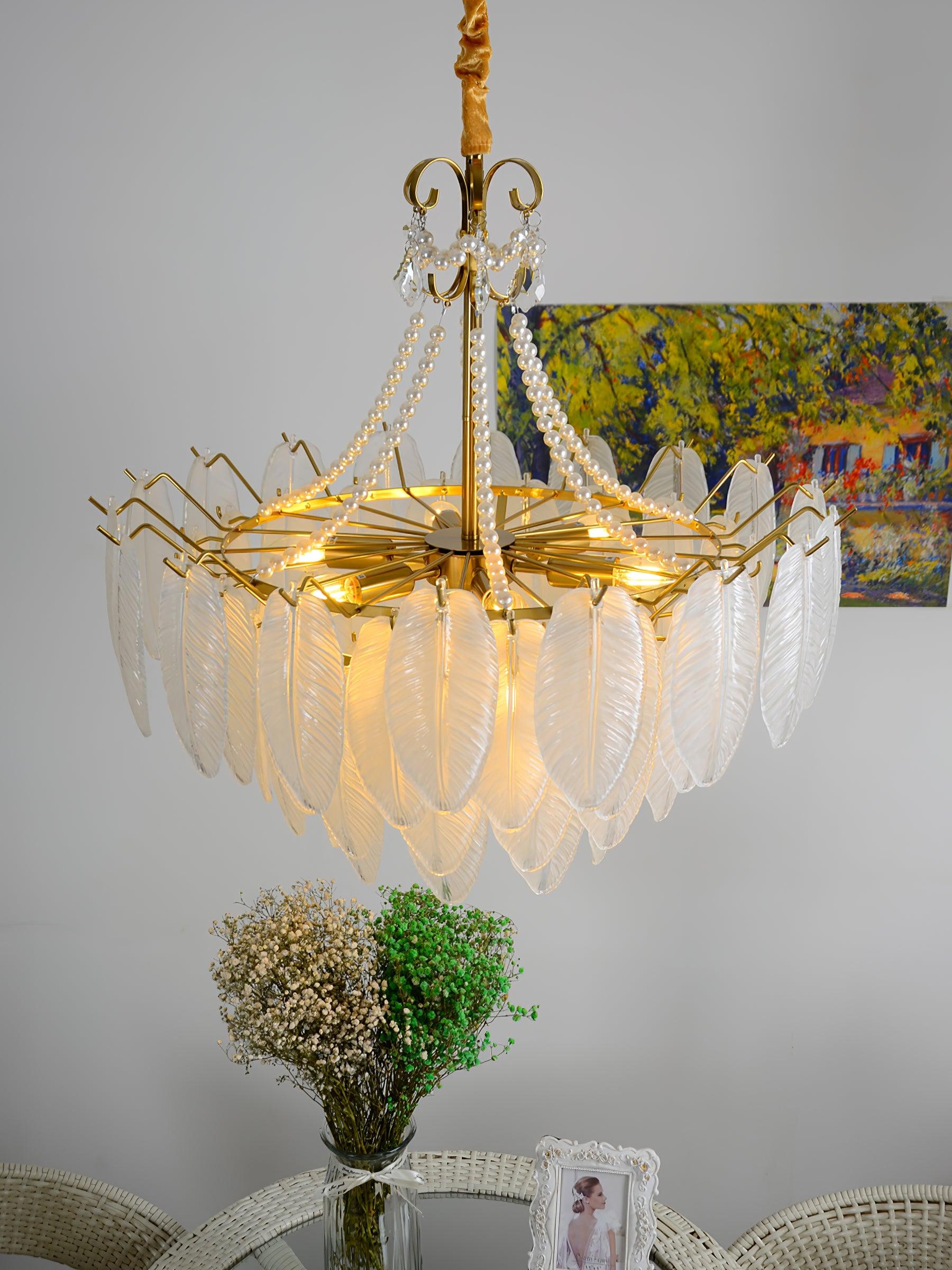 Angel Glass Feather Chandelier - Decormote