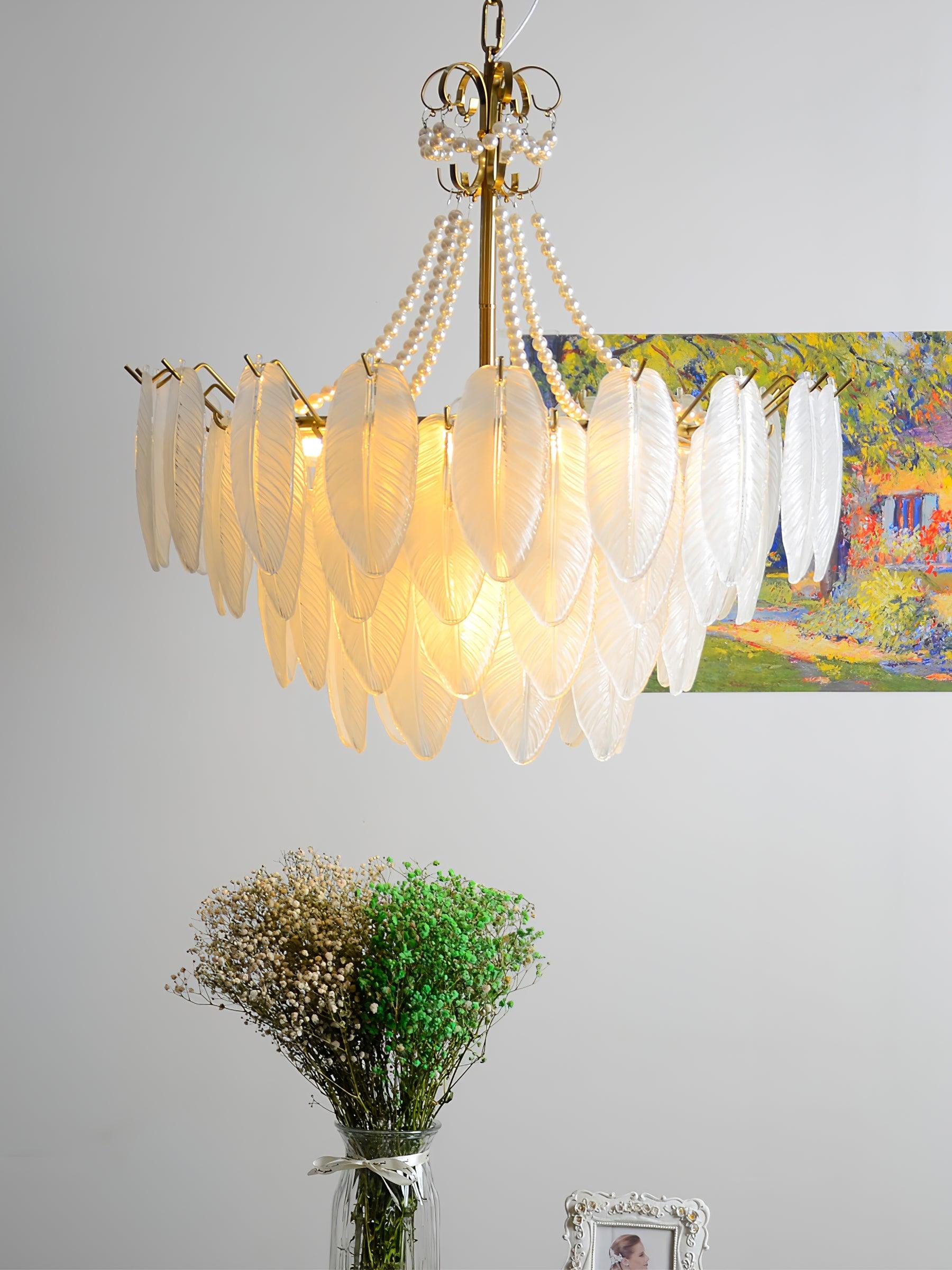 Angel Glass Feather Chandelier - Decormote