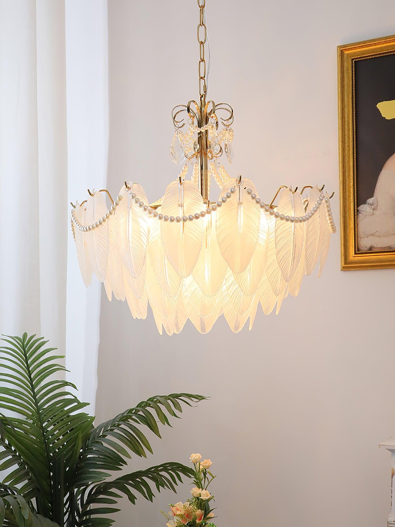Angel Glass Feather Chandelier - Decormote