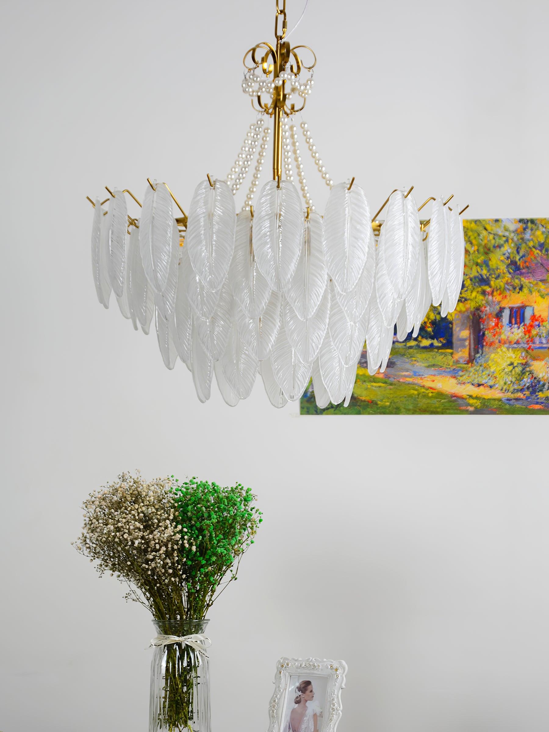 Angel Glass Feather Chandelier - Decormote