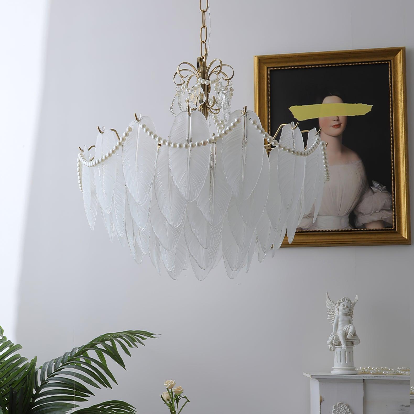 Angel Glass Feather Chandelier - Decormote