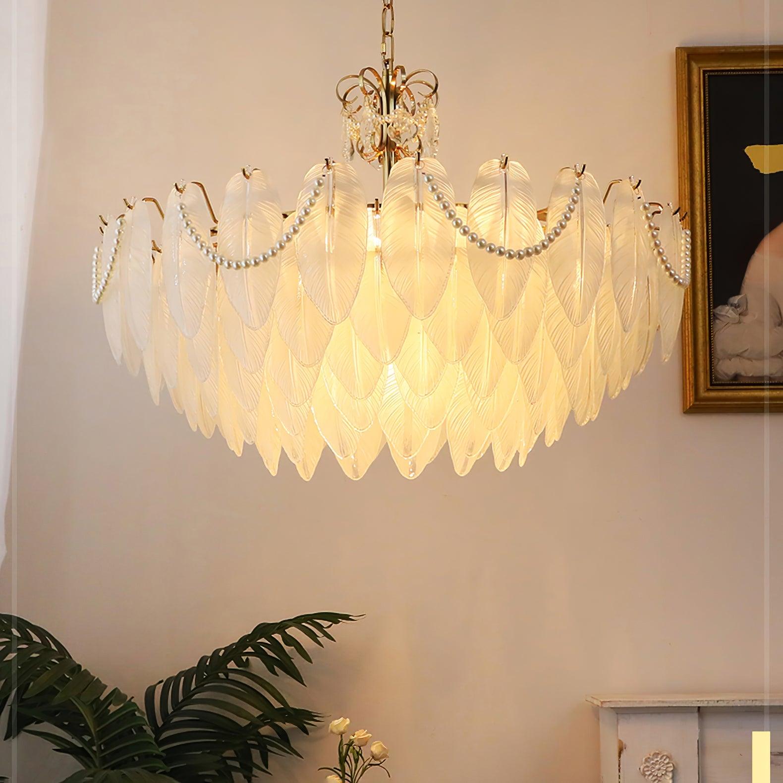 Angel Glass Feather Chandelier - Decormote