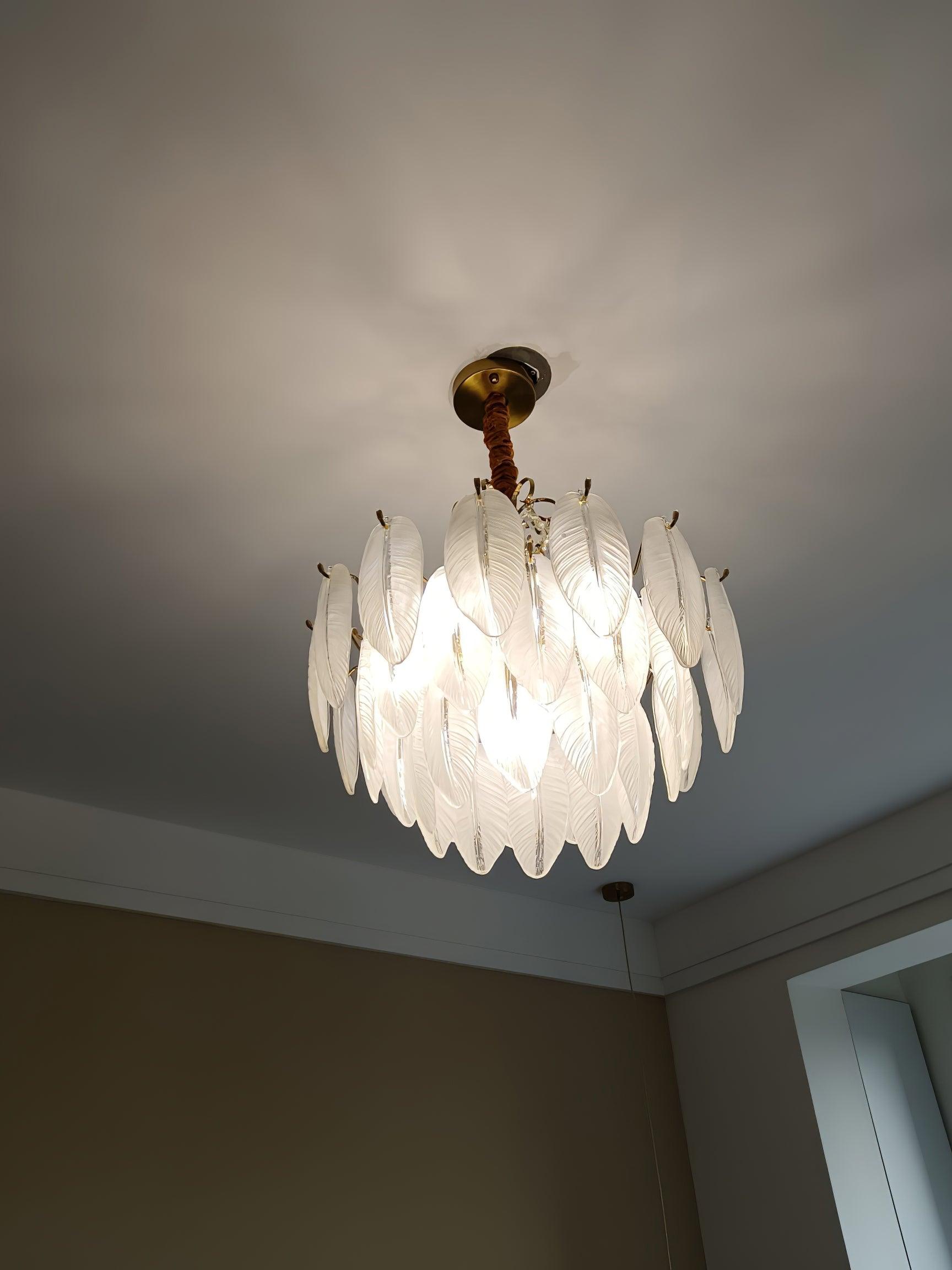 Angel Glass Feather Chandelier - Decormote