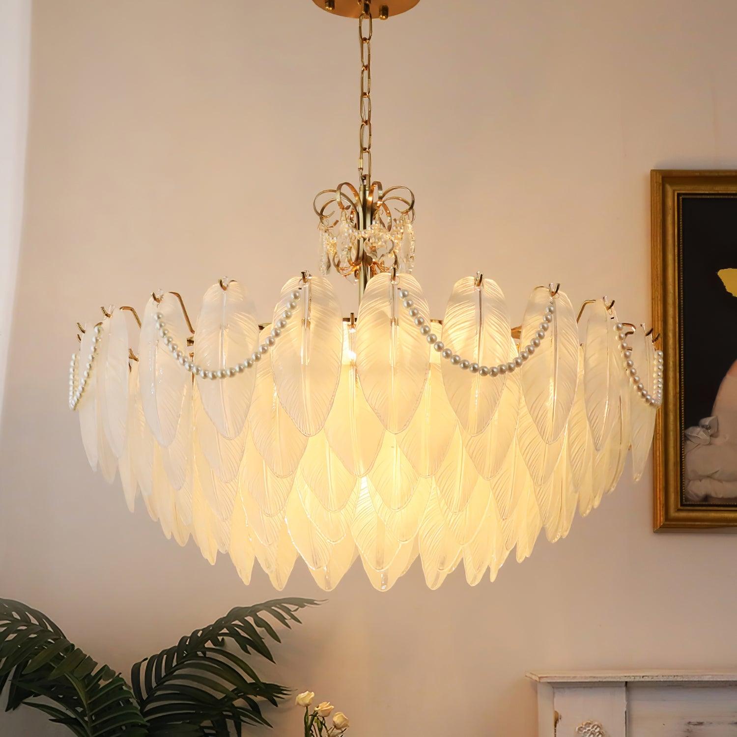Angel Glass Feather Chandelier - Decormote