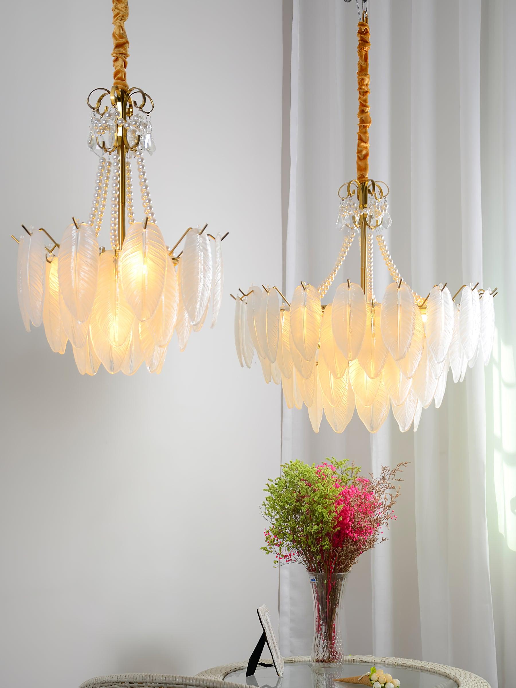 Angel Glass Feather Chandelier - Decormote