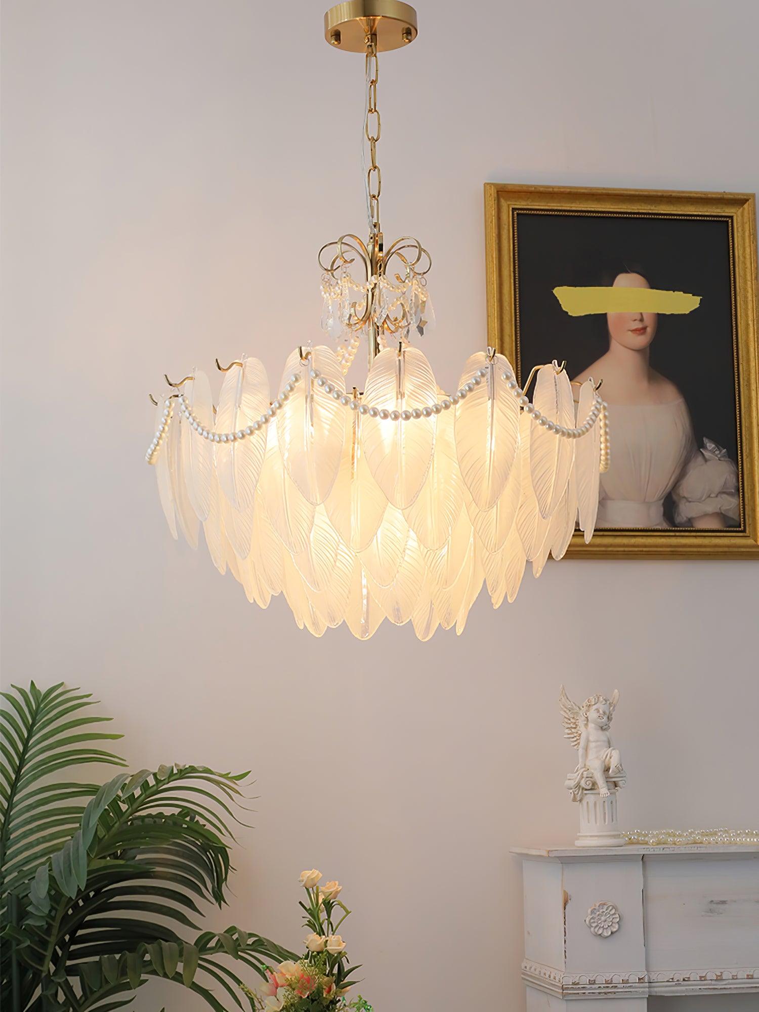 Angel Glass Feather Chandelier - Decormote