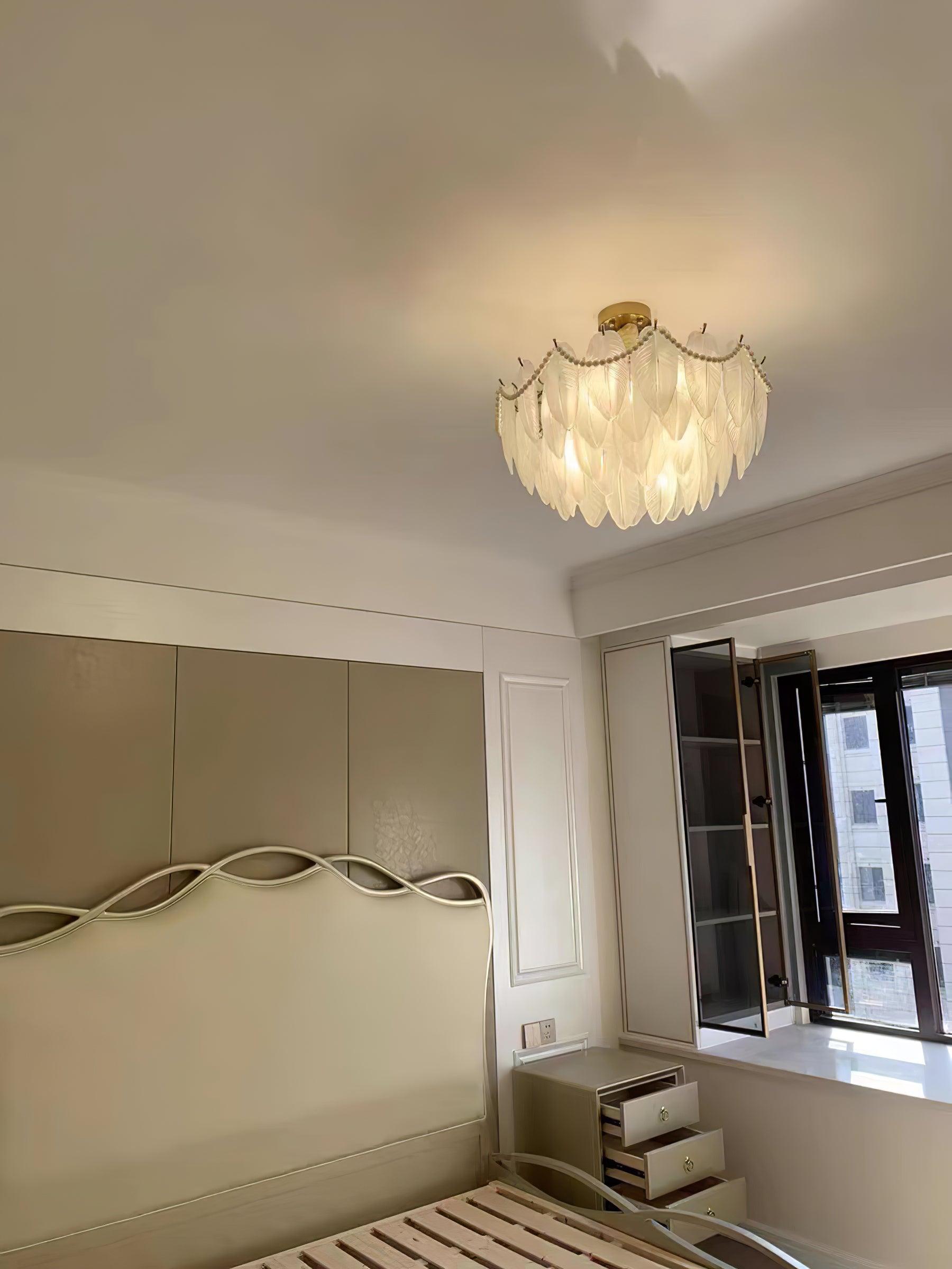 Angel Glass Feather Chandelier - Decormote