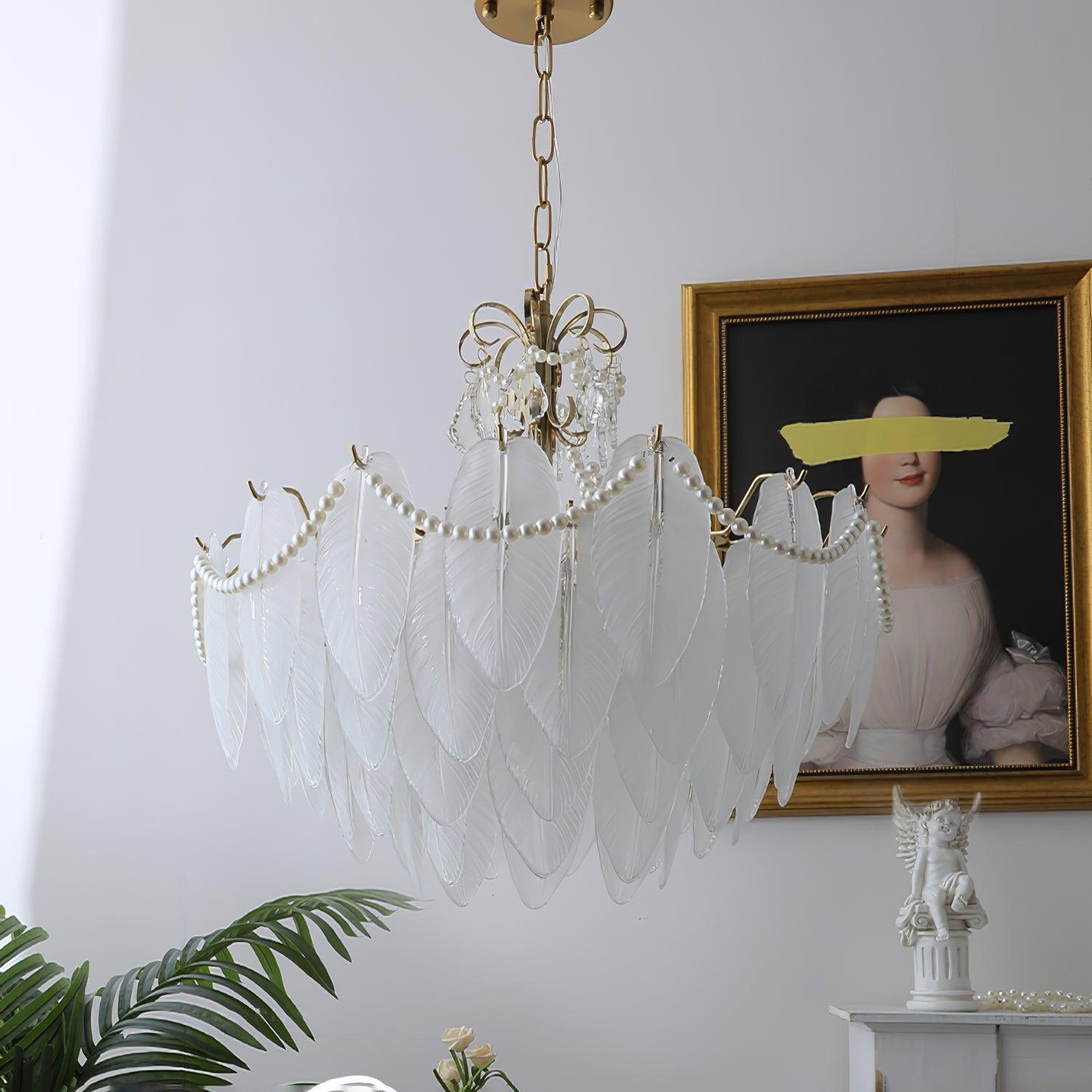 Angel Glass Feather Chandelier - Decormote