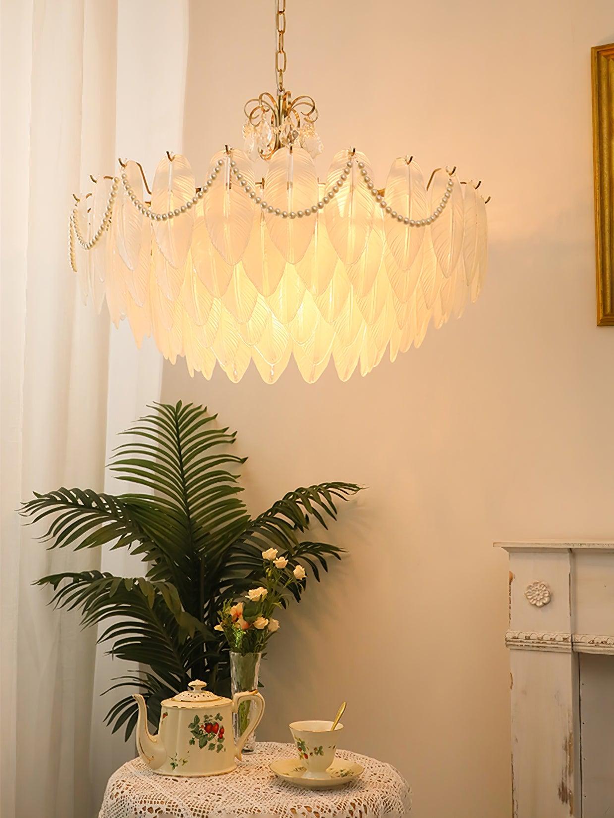 Angel Glass Feather Chandelier - Decormote