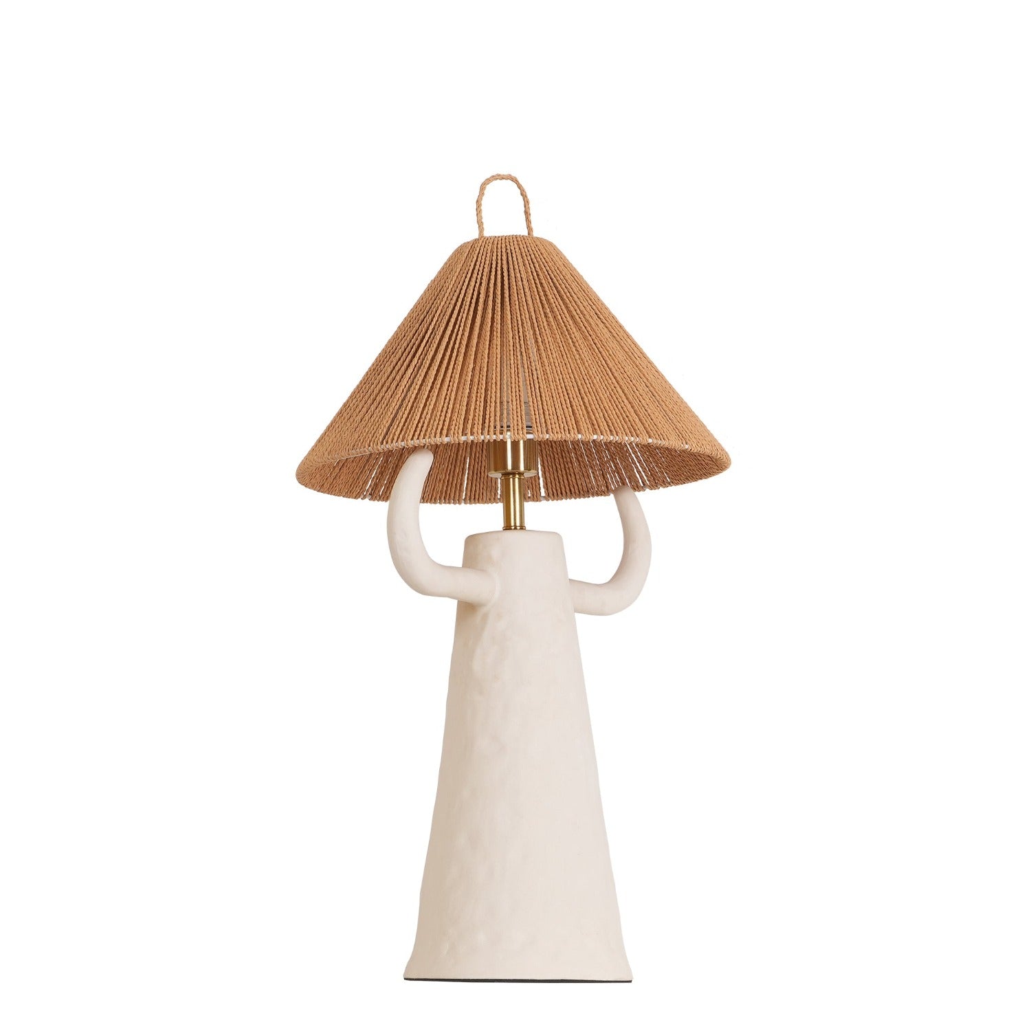 Lampe de table de chambre à coucher en ficelle en céramique