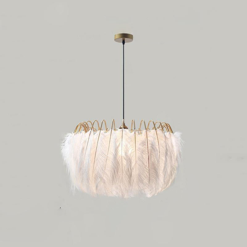 Lámpara colgante de plumas