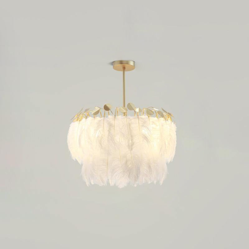Lámpara colgante de plumas
