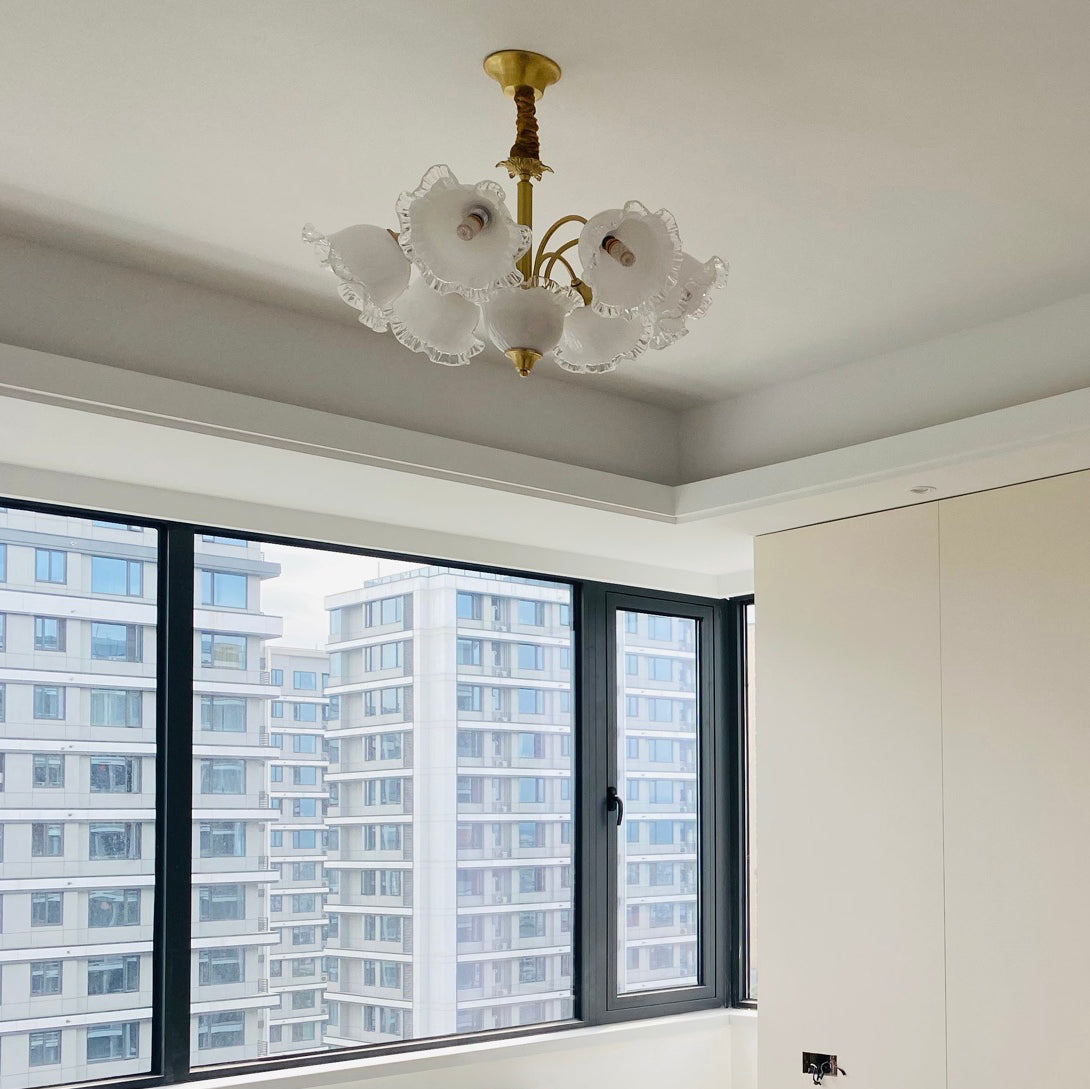 Floraler Kronleuchter aus Glas