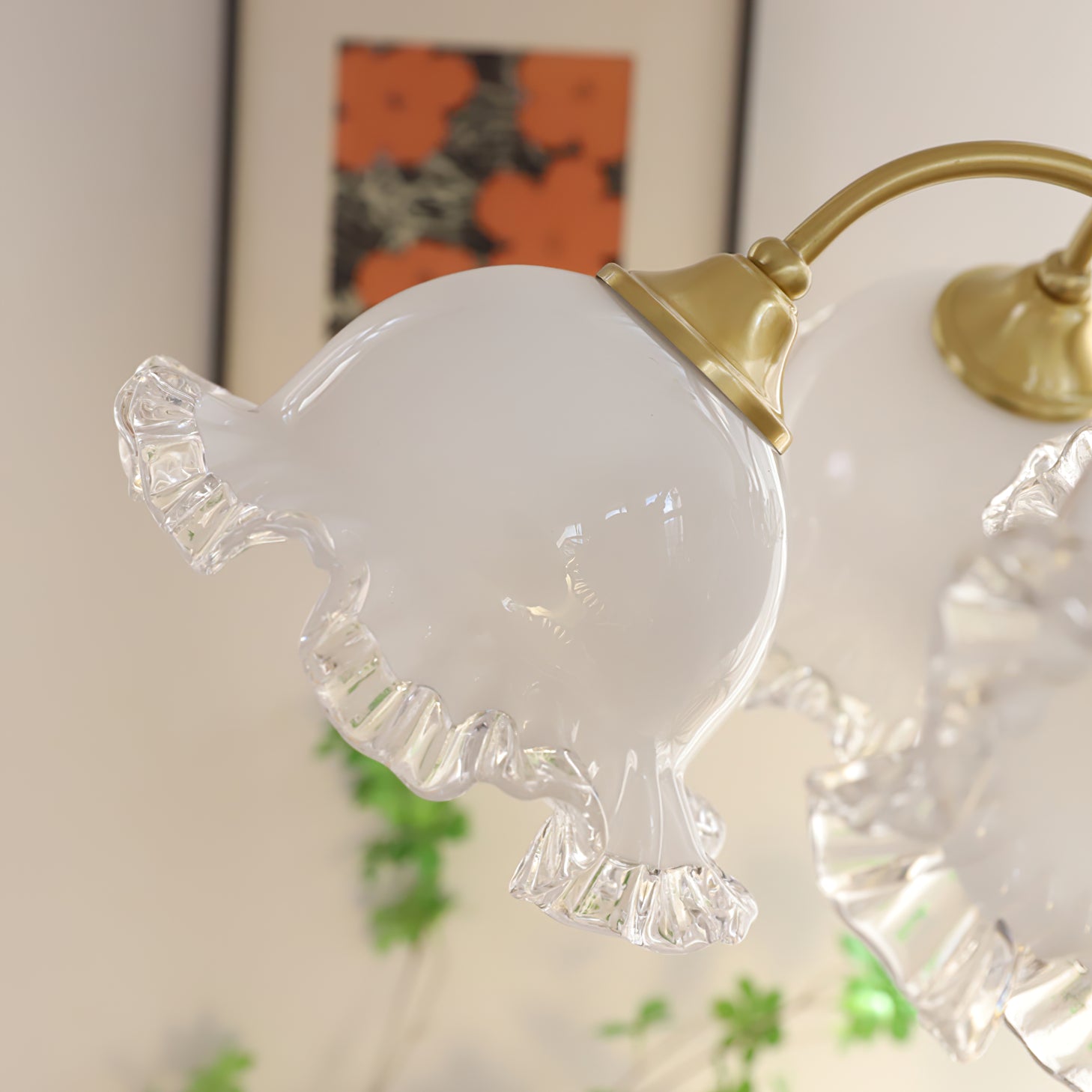 Floraler Kronleuchter aus Glas