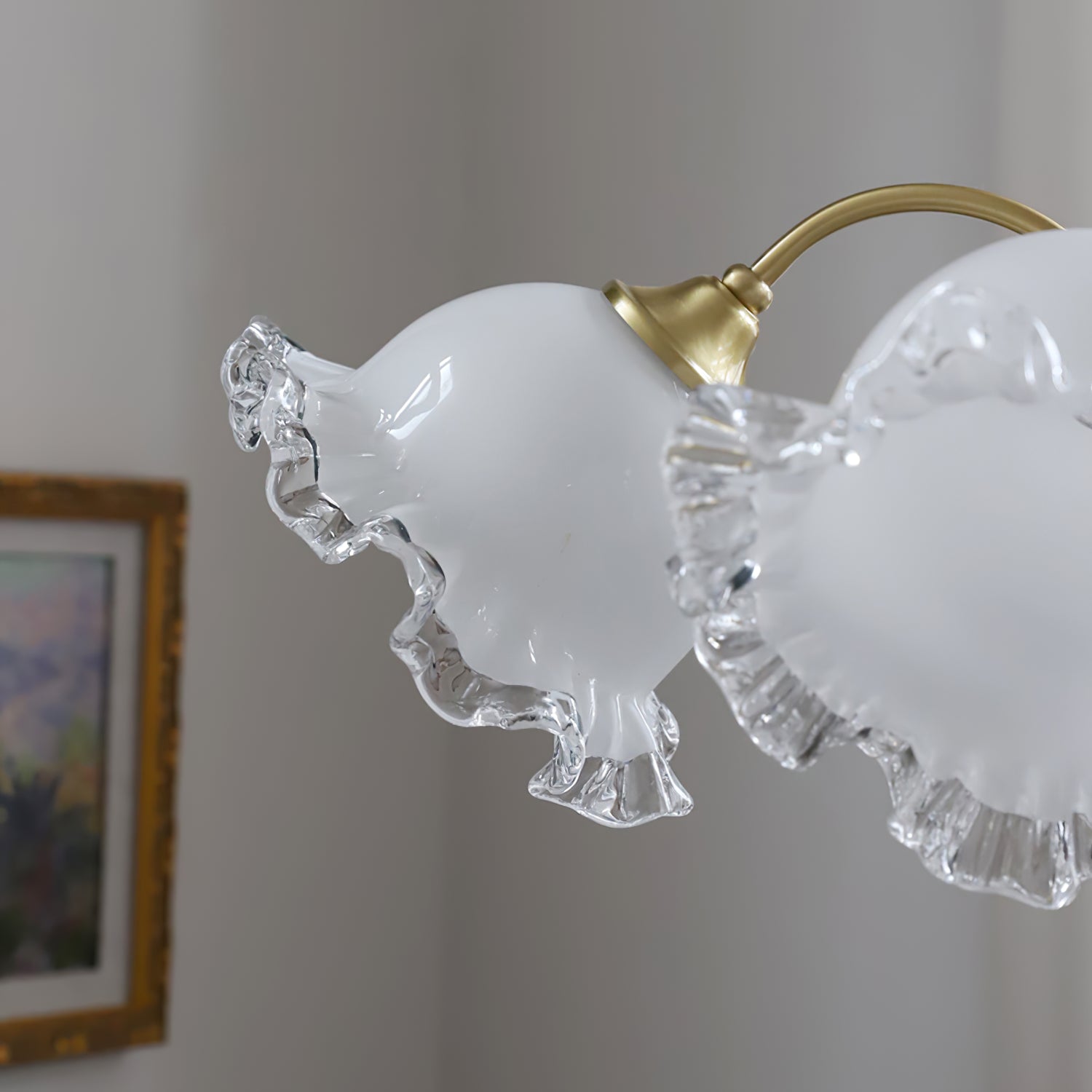 Floraler Kronleuchter aus Glas