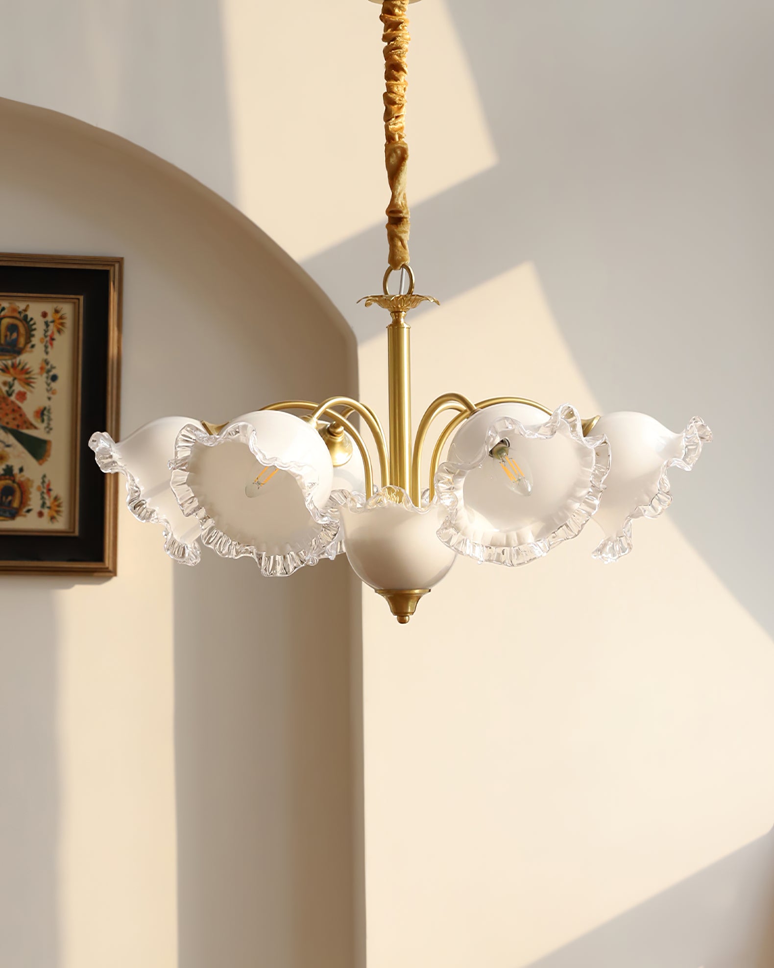 Floraler Kronleuchter aus Glas