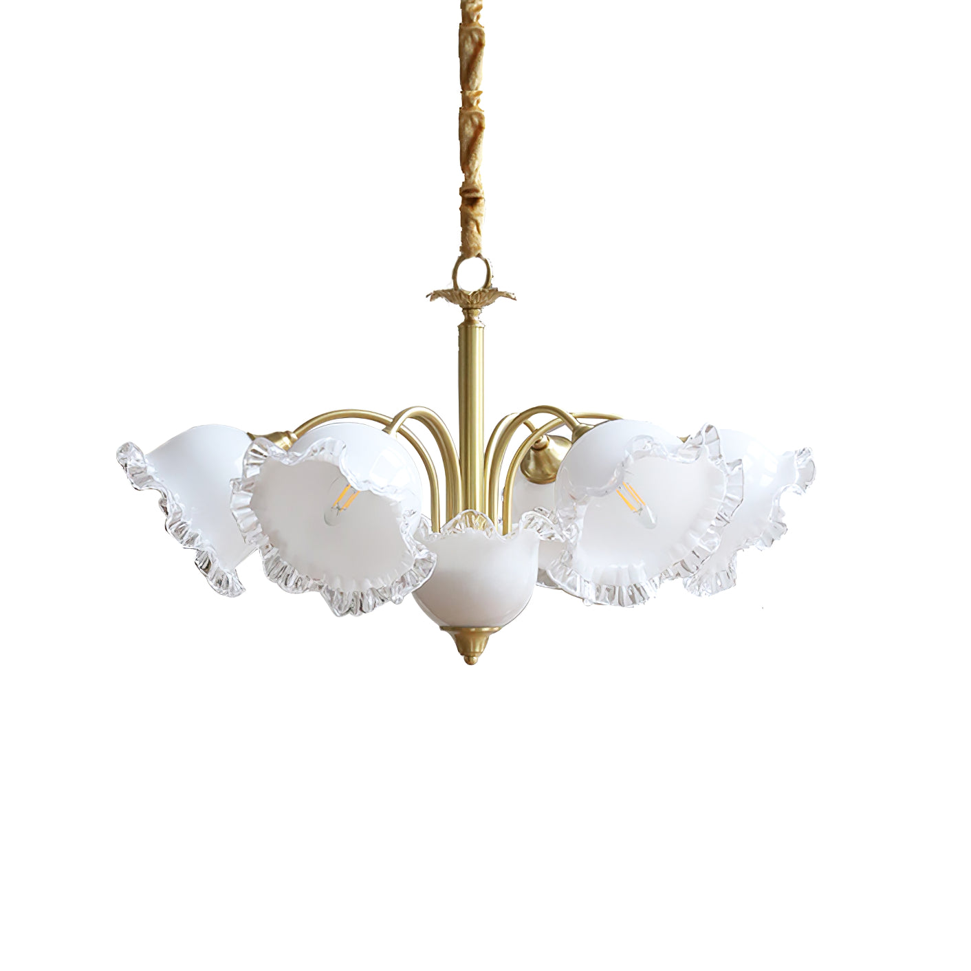 Floraler Kronleuchter aus Glas