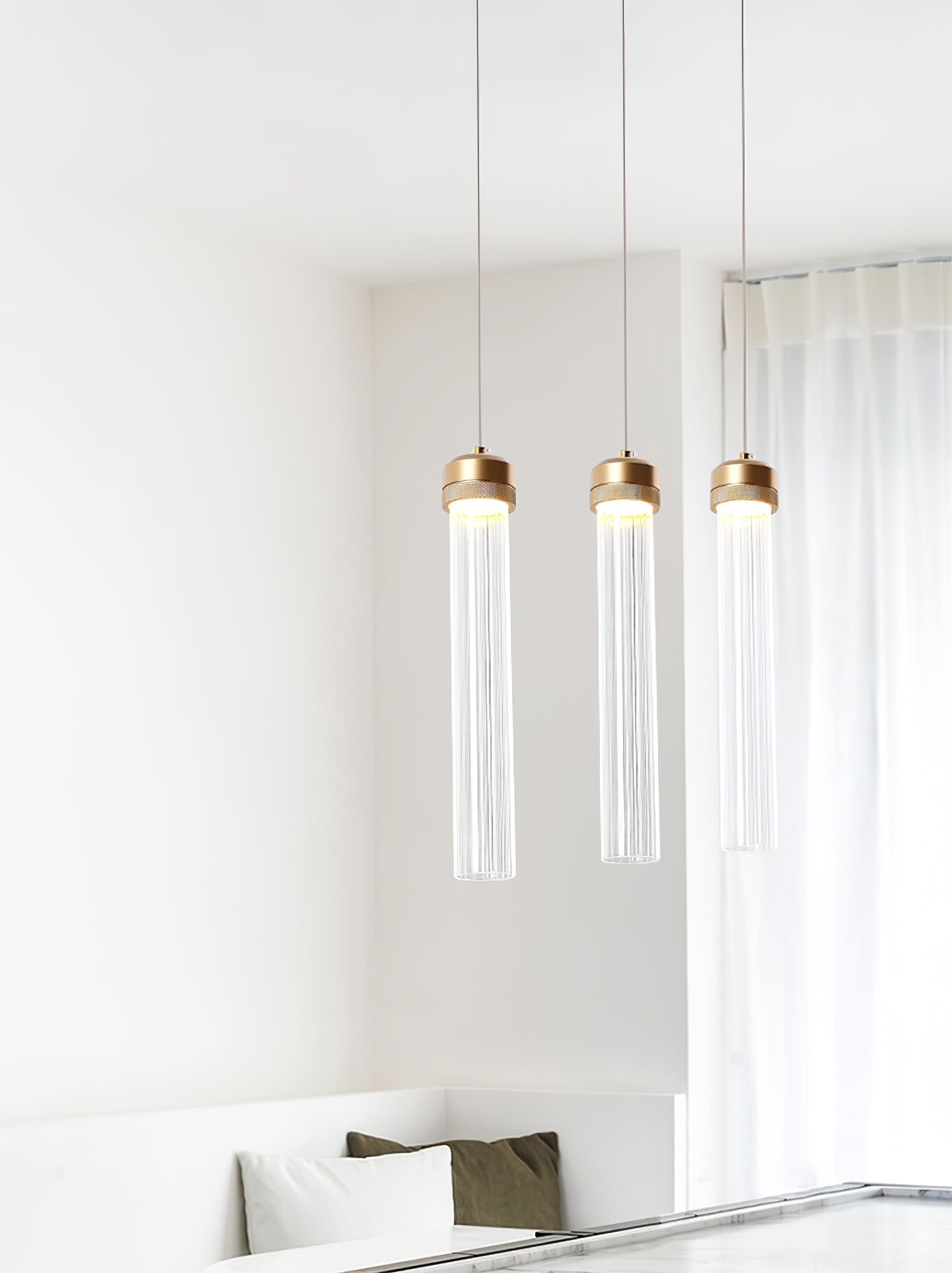 Fluted Tube Pendant Light