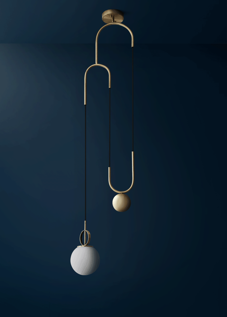 Glass ball pendant lamp