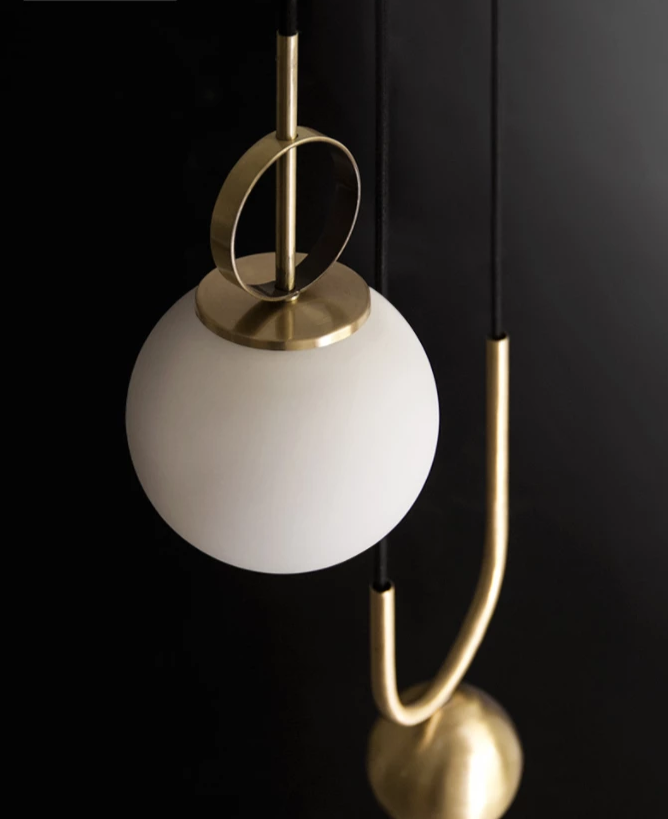 Glass ball pendant lamp