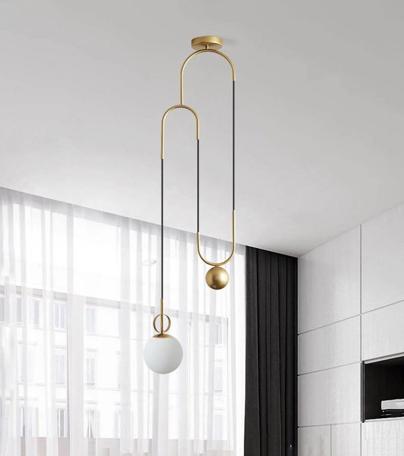 Glass ball pendant lamp