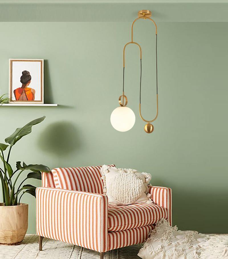 Glass ball pendant lamp