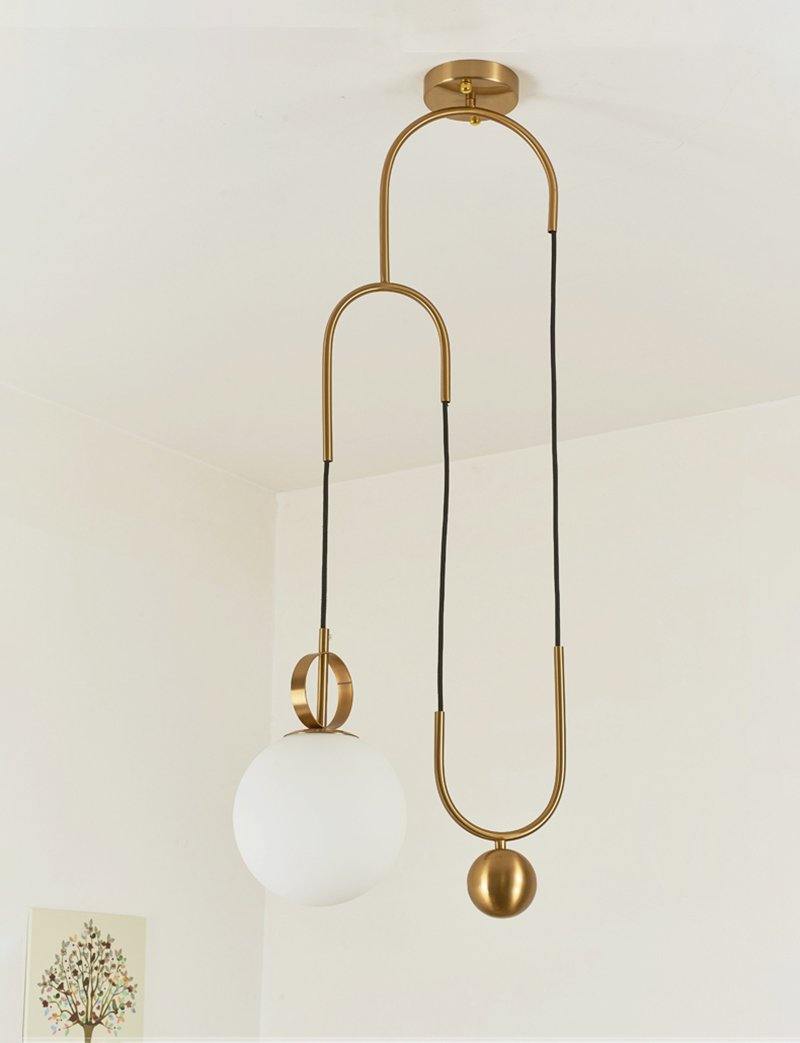Glass ball pendant lamp