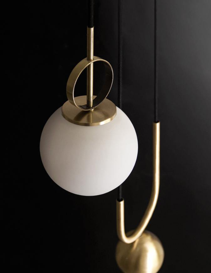 Glass ball pendant lamp