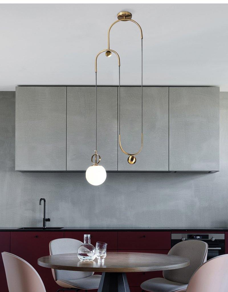 Glass ball pendant lamp