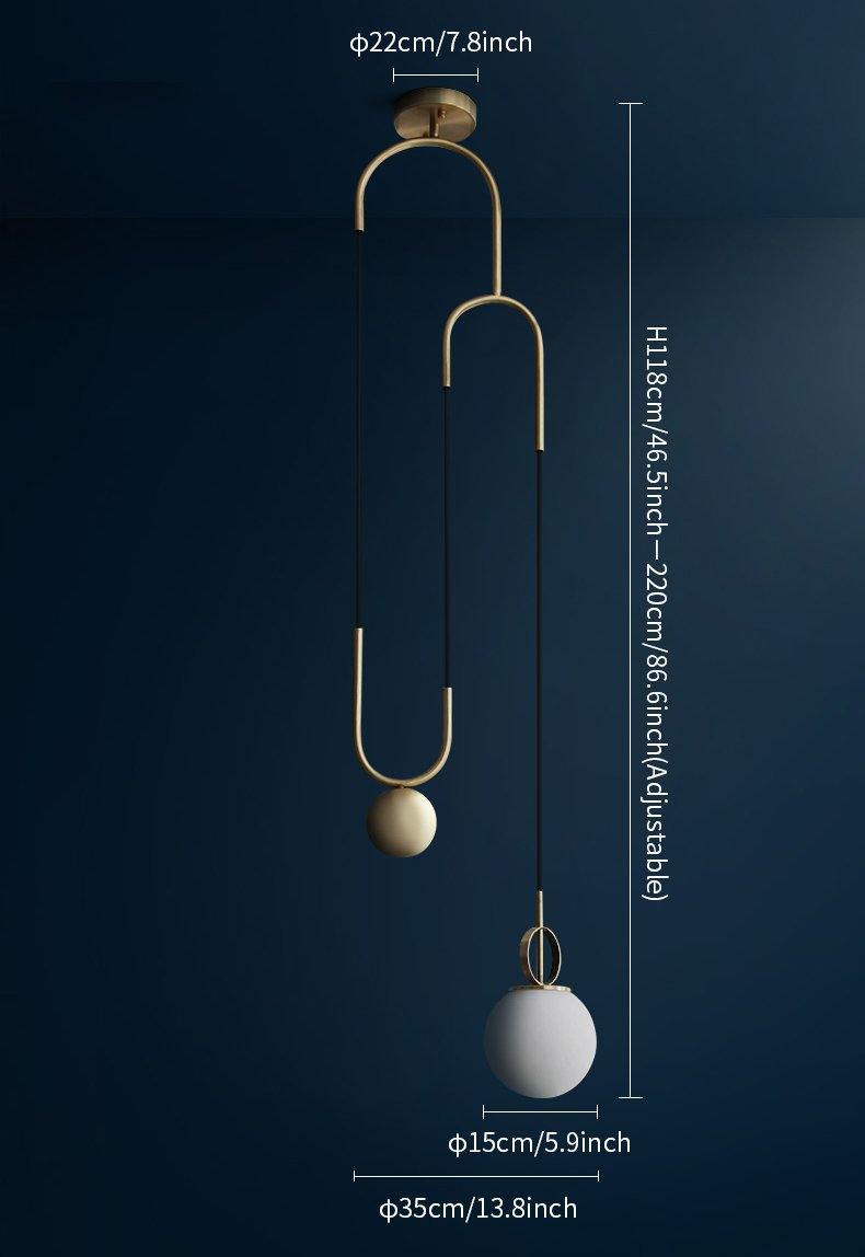 Glass ball pendant lamp
