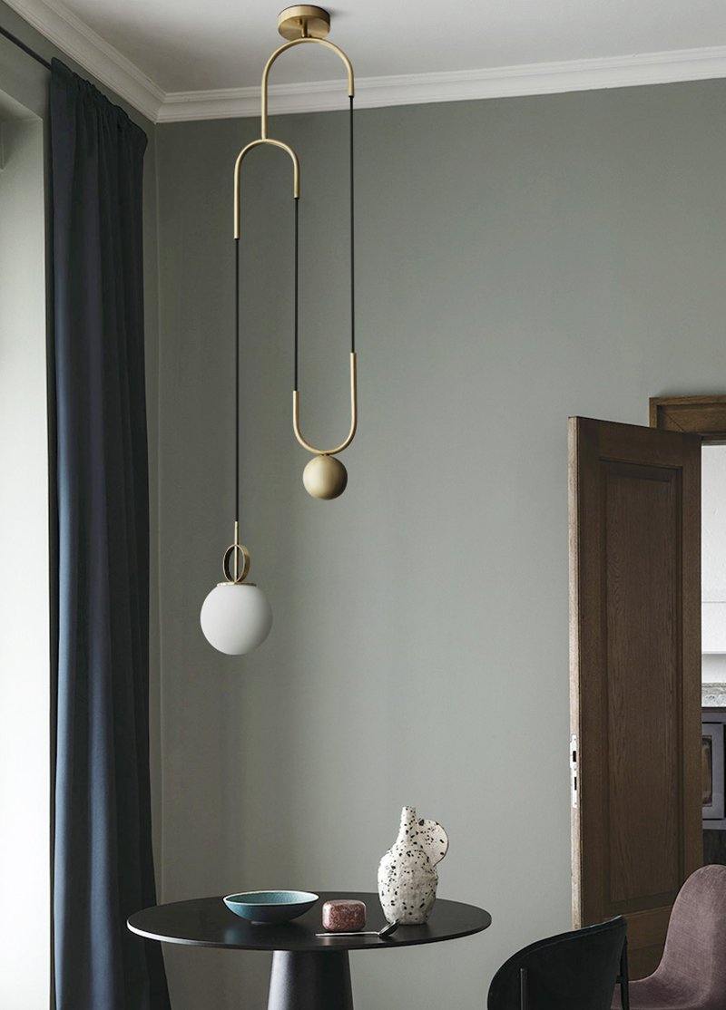 Glass ball pendant lamp